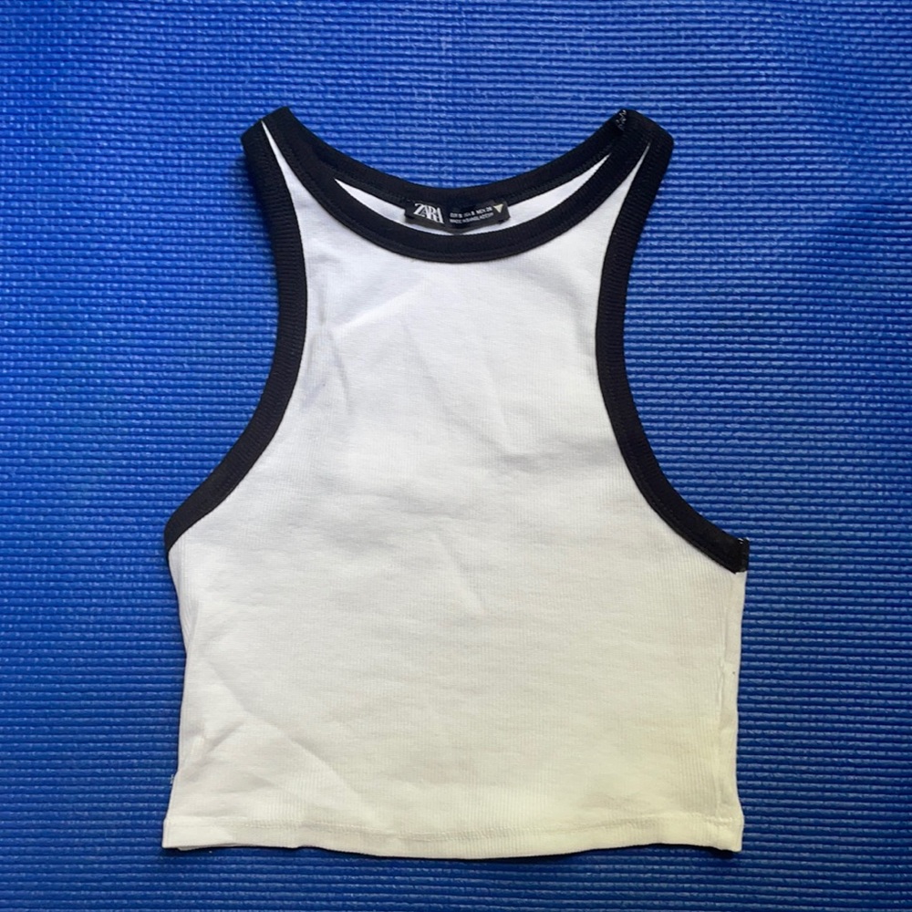 Zara High Neck Workout Tank Ringer